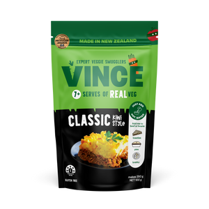 Classic Kiwi Veggie Mince 100g pouch, original Vince packaging