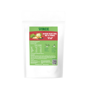 Vince brand packaging with nutritional information on a white background